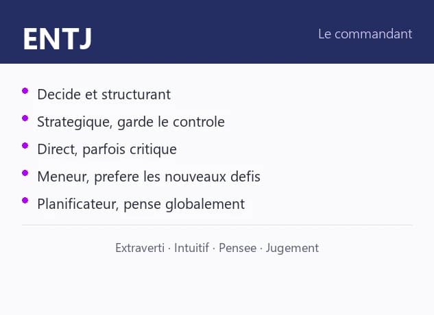 Les caractères d'un ENTJ